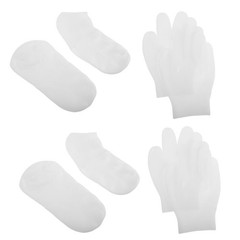 8 Pcs Foot Hydrating Socks Moisturizing Covers Silicone and Gloves Gel