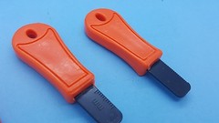 3 pcs High-Carbon Steel Scrapers / Strikers. ( NO FERRO ROD INCLUDED) orange