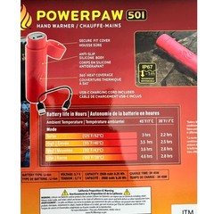 NWT POWERPAW 501 Rechargeable Hand Warmer, 2-pack, Red