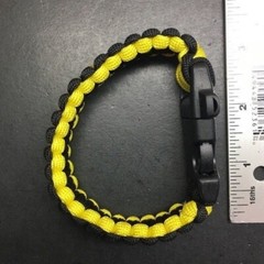 Survival Paracord Braided Bracelet Black Yellow Camping Hiking Military by Owner