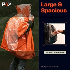 Prepared4X Emergency Mylar Blanket Duty Waterproof Wind-Resistant Green Rain