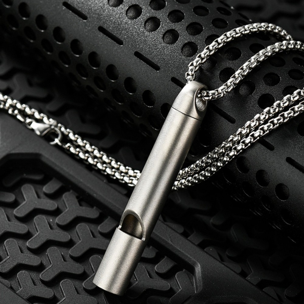Titanium Alloy EDC Whistle Outdoor Survival Rescue Tool High Decibel Keychain