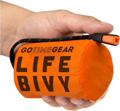 Go Time Gear Life Bivy Emergency Survival Sleeping Bag Thermal 1 Pack, Orange