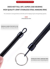 1PC Tactical Lanyard Spring Rope Outdoor Hiking Camping Antilost Keychain Strap