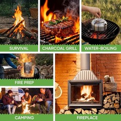 24 Waterproof Natural Wood Fire Starters – Perfect for Campfires & Grills