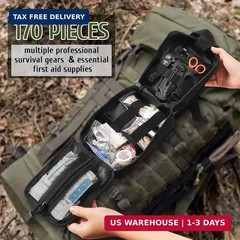 ABPIR 170 PCS Survival Kits, Survival First Aid Kit with Essential Survival Gear