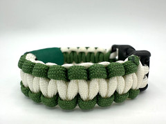 Green & White Outdoor Adjustable Paracord Rope Bracelet