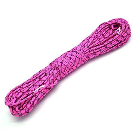 100ft Type III 7 Strand Core Paracord 550 Parachute (58# Hot Pink Camo)
