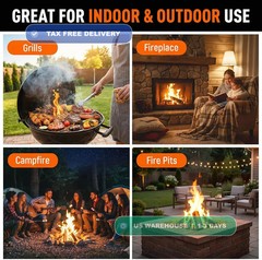 Natural Fire Starter Sticks: Quick Start Fire Starters for Grills Campfires Indo