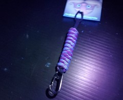 Frozen State Cord Clippie Knife Lanyard 550 Paracord Purple & Silver UV Reactive