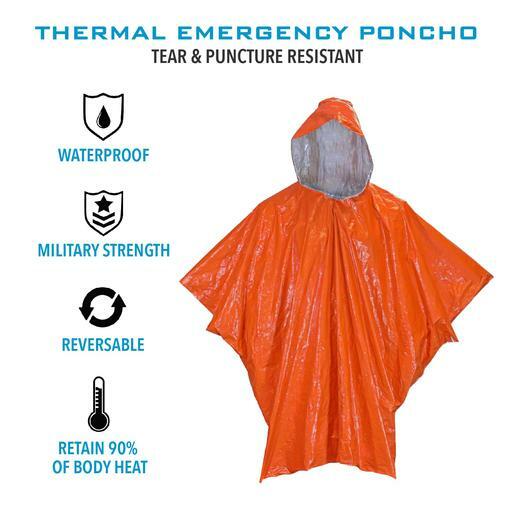 Clutch Outdoors Thermal Emergency Poncho – Tear & Puncture Resistant