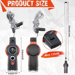 12 Pack Emergency Survival Whistle with Compass & Lanyard – Outdoor Safety Tool