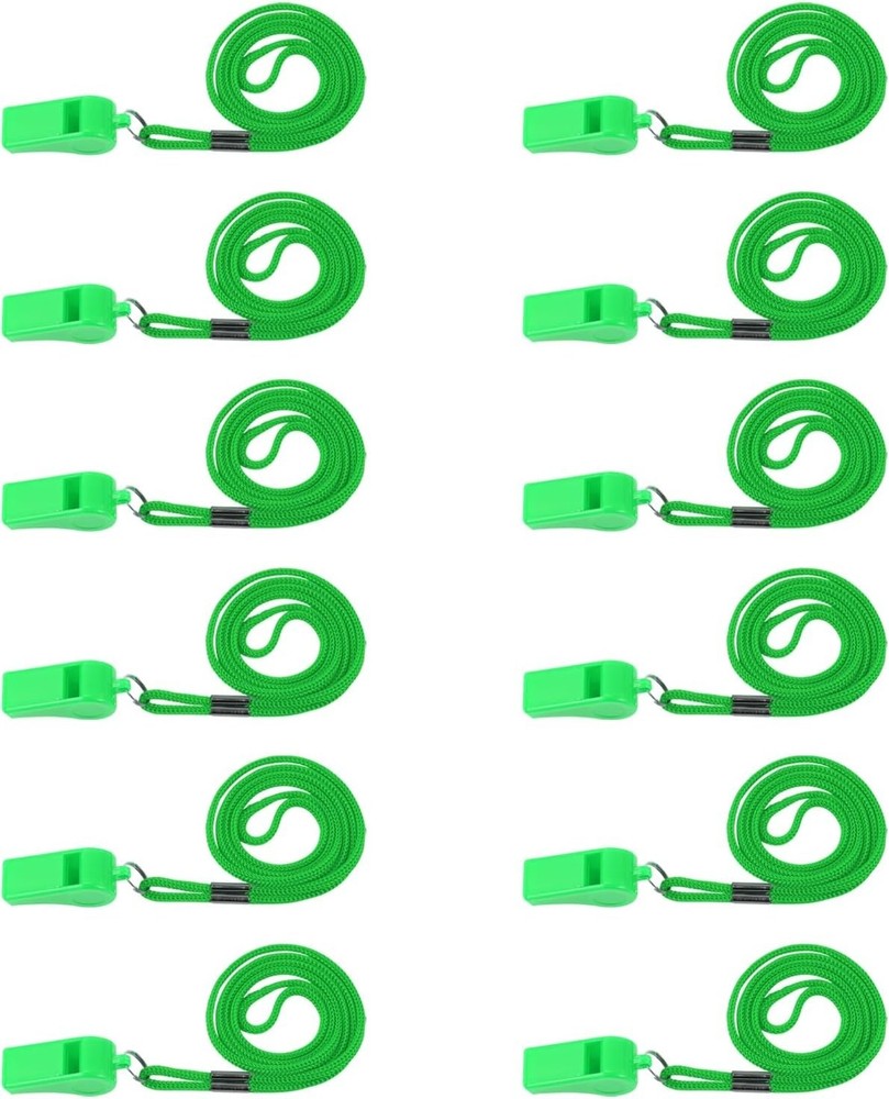 Emergency Plastic Whistles with Lanyard, Loud Crisp Sound, 12 Packs Plastic Whis