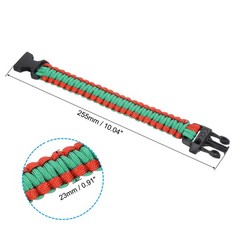 Survival Paracord Bracelets, 2 Pack Braided Bracelet, Red, Green