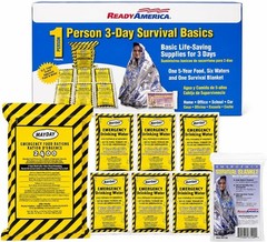 Emergency Kit 1 Person 3 Day Survival Pack Water Food Blanket Earthquake Flood