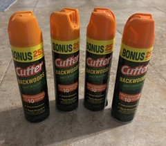 Lot of 4 Cutter Backwoods Insect Repellent Spray 7.5 oz Bonus Size Mosquito DEET