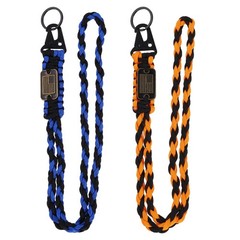 2Pcs Paracord Lanyard, Strong Lanyard with USA Flag, Orange, Blue