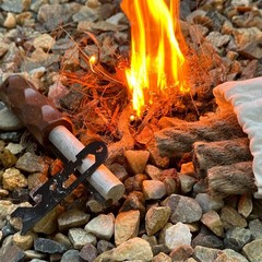 Exploration Gadget Inc. Emergency Fire Starter with Weatherproof Fat Rope Brown