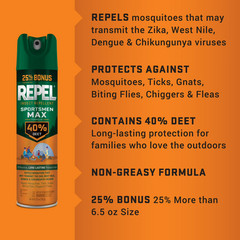 Repel Insect Repellent Sportsmen Max Formula 40% DEET Aerosol Value Pack, 2 Cans