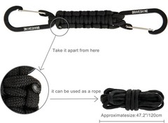Paracord Keychain with Aluminum Carabiner Clip, 7.3 Inch Braided Nylon, Camping