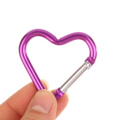 1Pc Heart-shaped Aluminum Alloy Carabiner Key Chain Clip Outdoor Keyring Hook
