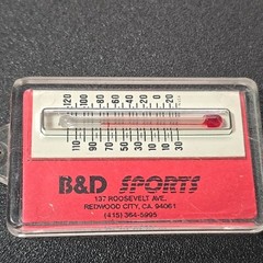 Vtg Hong Kong B&D Sports Zip-O-Gage Zipperpull Thermometer Keychain