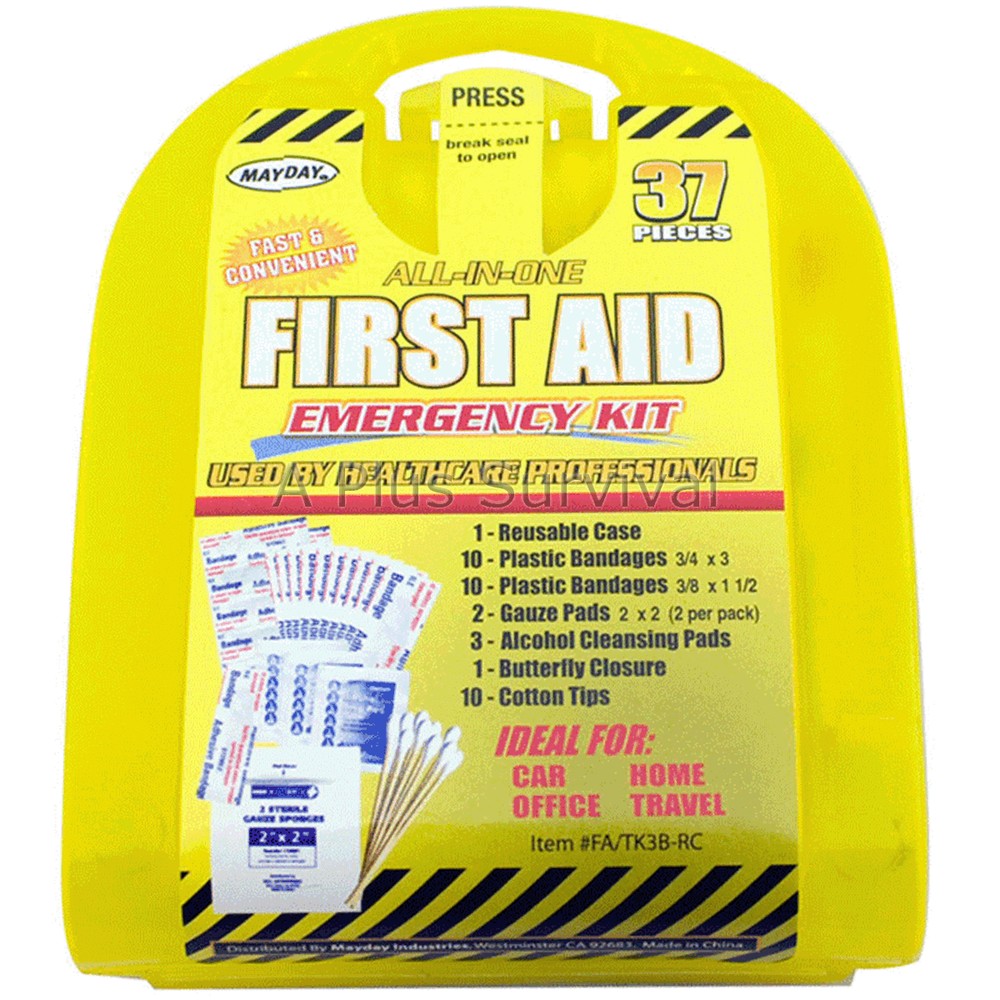 37 Piece First Aid Kit Pocket Sized Emergency Disaster Survival Camping Kit