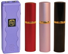 Stun Gun Pepper Spray Combo-Sal 95M Volt-Emergency Alarm-Flaslight-Pepper Spray