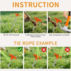 Zmpkhba 16 Pack Tent Stakes, Galvanized Non-Rust Camping Pegs, Orange