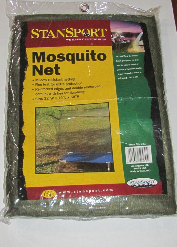 StanSport Mosquito Net for cot or bed, 79′ X 32′ X 59′, camping, hiking, prepper