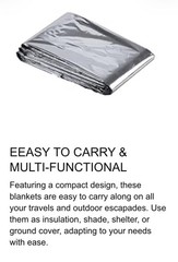 Emergency Mylar Thermal Blankets (Pack of 10), New, Free Shipping ! Large