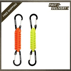 Paracord Keychain with Aluminum Carabiner Clip, 7.3 Inch Braided Nylon, Camping