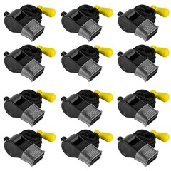 12 Pack Sport Whistles for Coaches, Referees, Loud Crisp Sound Black