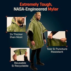 Poncho Térmico de Emergencia de Mylar con Capucha – Impermeable para Camping