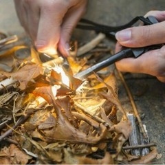 READYMAN STAINLESS STEEL TINDER SCRAPER AND FLINT FIRE STARTER SURVIVAL CAMPING