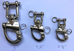5 Inch Jaw Swivel Eye Shackle Marine Grade Stainless Steel 316Silver Tone -1 …