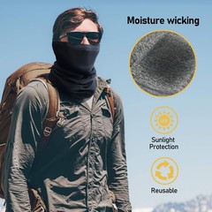 TICONN Neck Gaiter Face Cover Scarf, Warmer Breathable Medium, Black-2pk