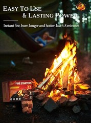 Nvkrvks Fire Starter, Easy-Burning Fire Starter Squares for Wood Stoves