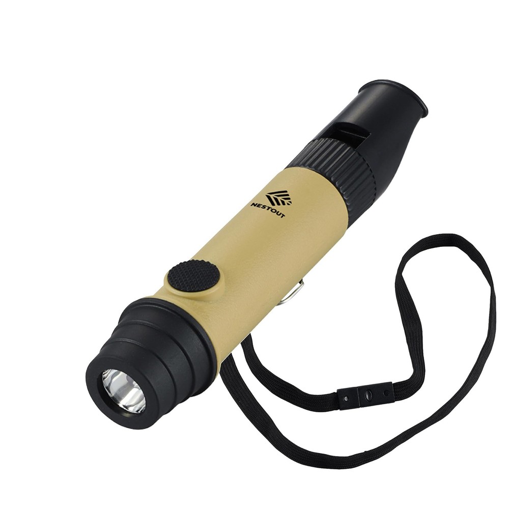 NESTOUT 3-in-1 Flashlight, Lantern & Whistle, IP44 Water-Resistant, Beige