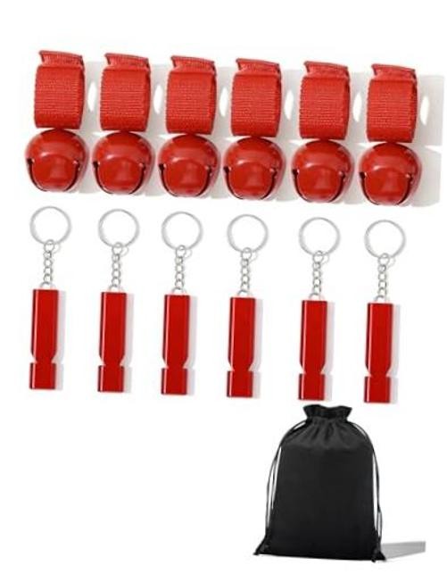 Multicolor Bear Bells with Whistle, Includes Matching Emergency Whistle, 1 Red