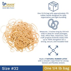 Upgrade Office Supply UPG23732 Rubber Bands, Size 32 (3 x 1/8 Natural Crepe