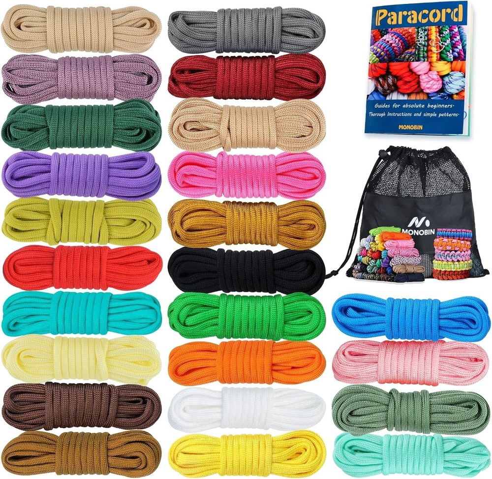 Paracord 550 Combo kit 24 Colors 10ft Paracord Rope W/ Instruction Multifunction