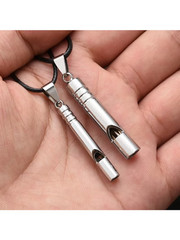 Titanium Emergency Whistle Loud Portable Keychain Necklace Whistle EDC Keyring f