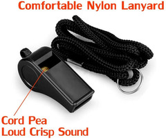 Whistle, 2 Packs Plastic Sports Whistles with Lanyard, Loud Crisp Sound Whistle