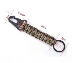 Tactical 550 Paracord Keychain with HK Clip EDC Keyfob Rugged Key Lanyard by JQT