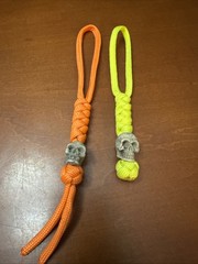 2pk Paracord Combo Knife Lanyard Neon Yellow & orange with Skull