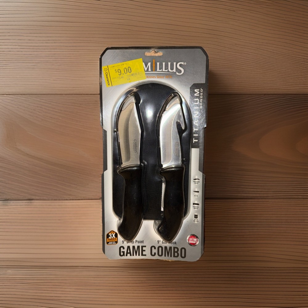 NEW Camillus 2-Piece Game Combo Hunting Knife Set – Titanium Bonded – Drop Point