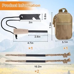 Fire Starter Survival Tool, Fire Starter Kit Includes Magnesium Rod, Steel