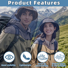 2 Pack Ultra Large Mosquito Net 42X25 Inches Mosquito Head Net Oversized Insect