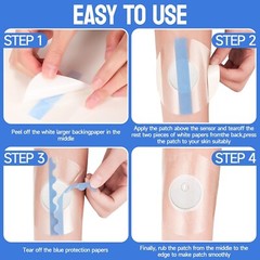 Ultra-Thin Transparent Sensor Covers for Libre 3 – 50 Count Waterproof Patches